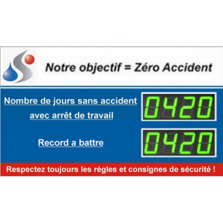 Afficheur Jours Sans Accident Et Record à Battre - ADEL Instrumentation