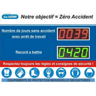 Afficheur Jours Sans Accident Record Et EPI - ADEL Instrumentation